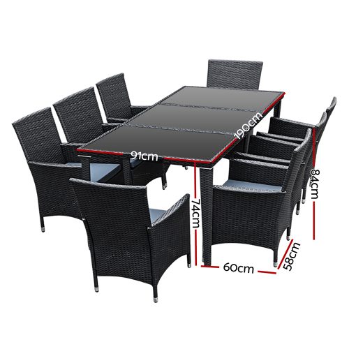 9 piece garden furniture