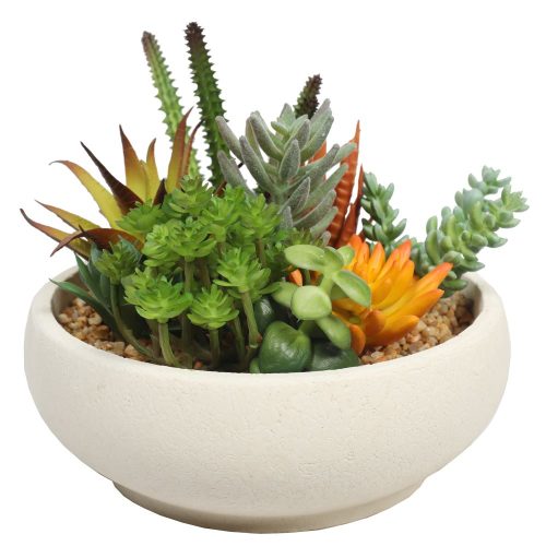 Artificial succulent bowl