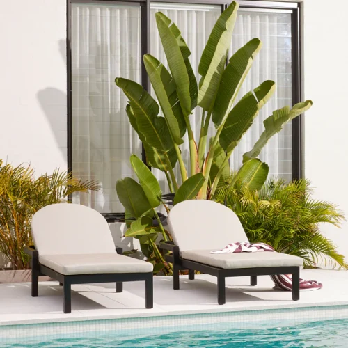 Black and taupe sun chair