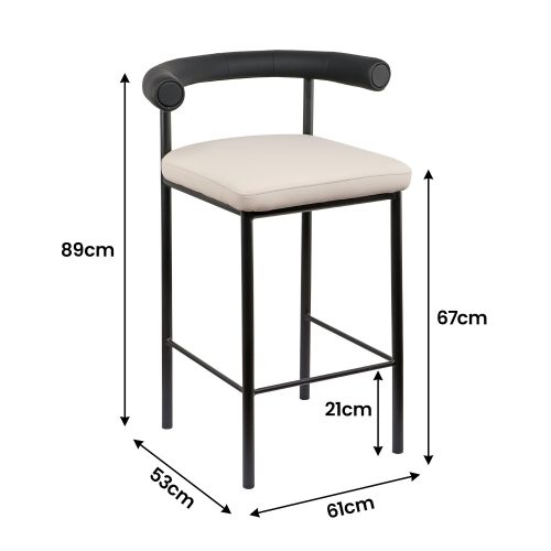 Black iron frame stool