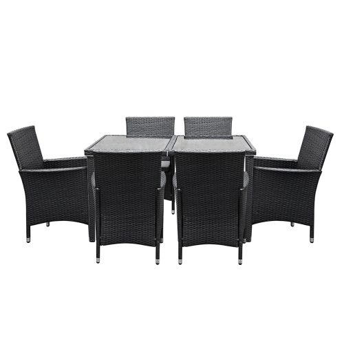 Black outdoor dining furniture