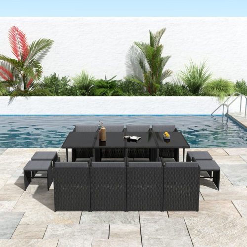 Black patio furniture set