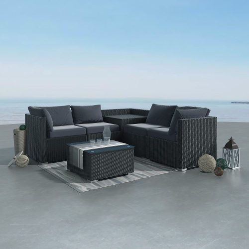 Black patio lounge sofa