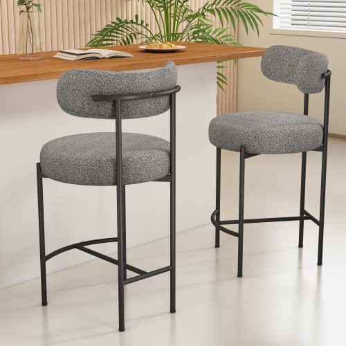 Boucle Elsa Low Bar Stools