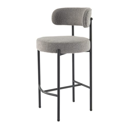 Grey Boucle Elsa Low Bar Stools