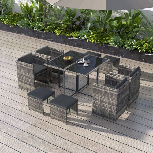 Grey outdoor dining furniture