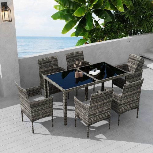 Grey wicker patio set