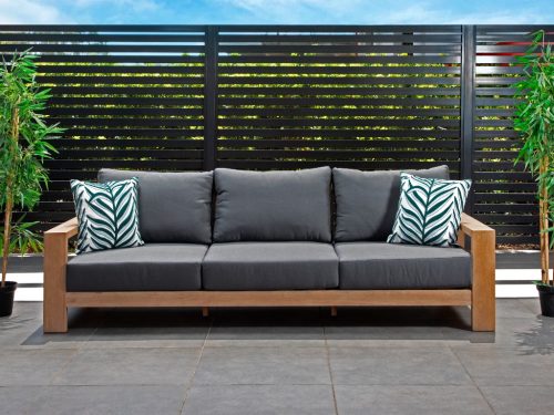 Marrakesh Outdoor 3 Seater Sofa Dark Charcoal W237 x D89 x H75 Cm