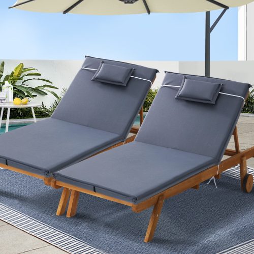 Outdoor Furniture Day Bed Wheel Patio Grey