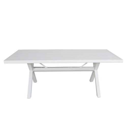 Outdoor Trestle Dining Table Aluminium Frame White