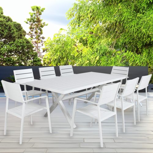 Percy 2pc Set Outdoor Dining Table Chair