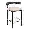 Sarantino Cedric Bar Stool W/ High-density Foam Upholstered In PU Leather Sturdy Iron Frame In Black And Beige