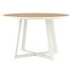 Watego Outdoor Round Dining Table – 1.25m – White Pearl Powder Coated Legs