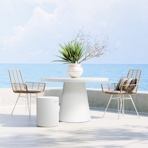 White Round Stool