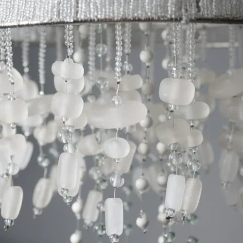 White beaded light fixture