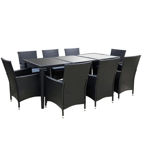 black wicker lounge set