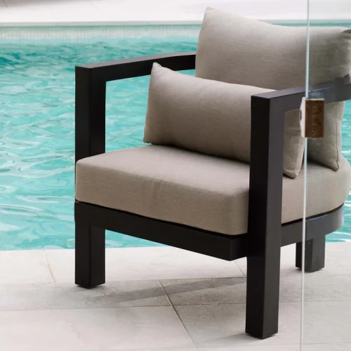 Java Outdoor Chair Black & Taupe - Image 2