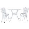 Gardeon Outdoor Dining Set 5 Piece Chairs Table Cast Aluminum Patio White