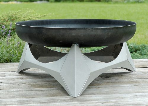 steel outdoor fireplace