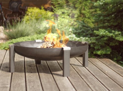 steel outdoor fireplace