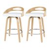 Artiss 2x Bar Stools Swivel Dining Chairs Low Back Counter Seat PU Cushion