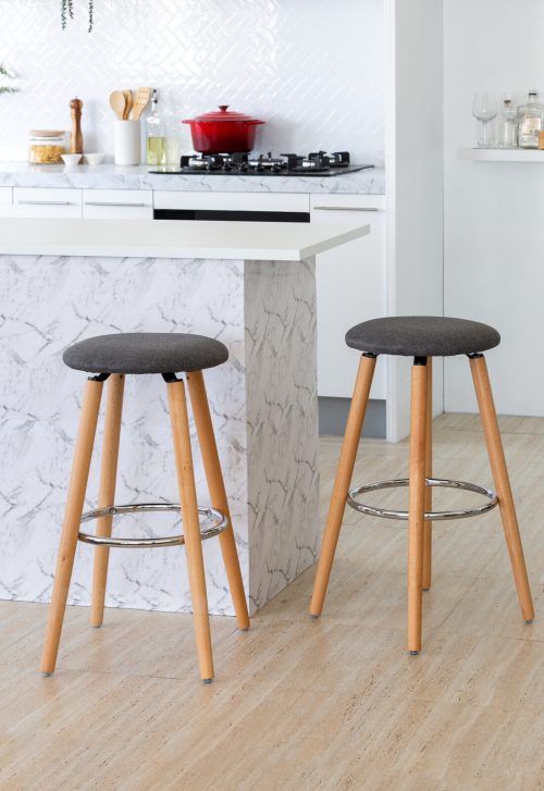 Grey and Wood Barstools