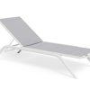 Minori Sun Lounge - Outdoor - White - Light Grey Plexus Mesh