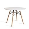 Artiss Dining Table Round White 4 Seater 100CM