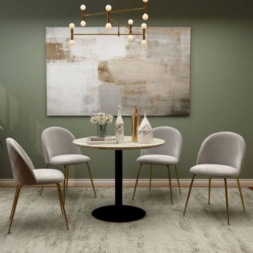 Black round dining table