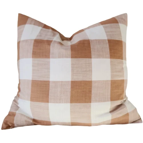 Bungalow Plaid Linen Cotton Cushion 55x55cm