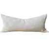 Chartres Jacquard Linen Cotton Cushion 40x90cm Long Lumbar | Natural