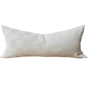 Chartres Jacquard Linen Cotton Cushion 40x90cm Long Lumbar