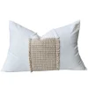Dénpasar Linen Cushion 40x60cm Lumbar - Waffle Off White | Natural