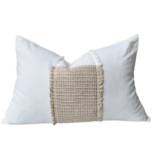 Dénpasar Linen Cushion 40x60cm Lumbar - Waffle Off White