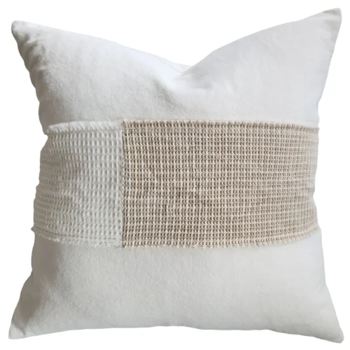 Dénpasar Linen Cushion 55cm Square - Waffle Off White