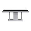 Dining Table in Rectangular Shape High Glossy MDF Wooden Base Combination of Black & White Colour