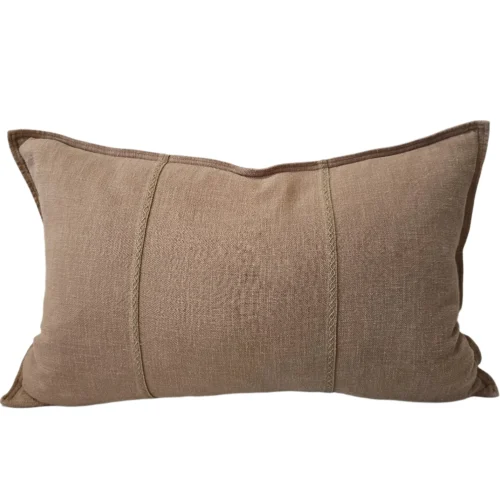 Eveleigh Stonewashed Linen Cotton Cushion 40x60cm Lumbar - Stone