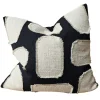 Fia Linen Cotton Cushion 55cm Square - Black | Natural