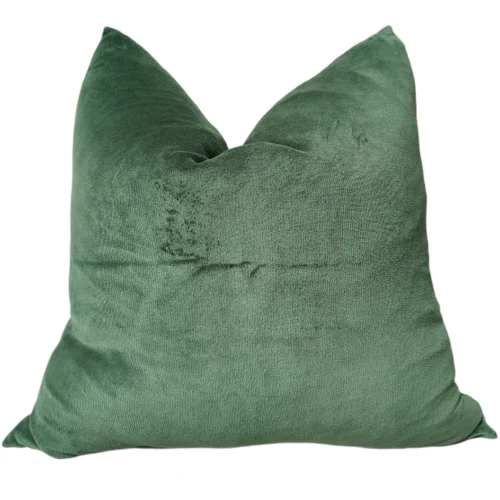 Fontainebleau Cotton Velvet & French Linen Two Sided Cushion 55cm Square - Emerald Green