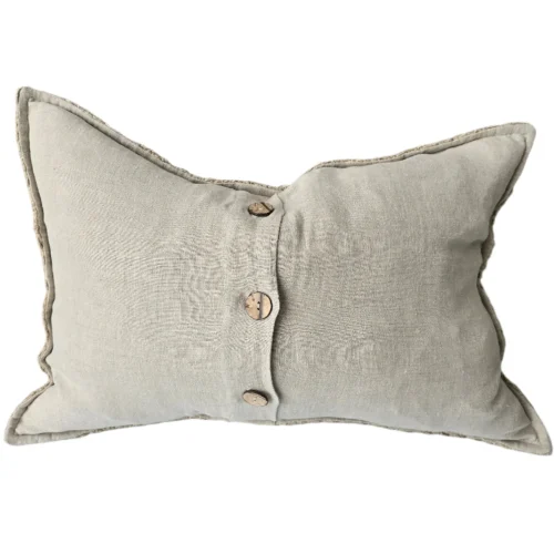 Hand-loomed linen cushion