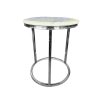 Kelly Side Table - White on Silver - 45cm