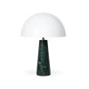 Mila Table Lamp – Green Marble – White Shade