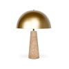 Mila Table Lamp – Sandstone – Gold Shade