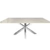 Miles Silver With White Marble Dining Table - 90cm x 180cm
