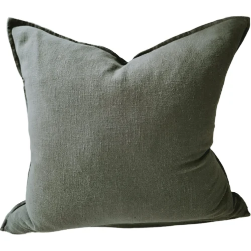 Millard Linen Cotton Cushion 55cm Square - Nimes Khaki Green