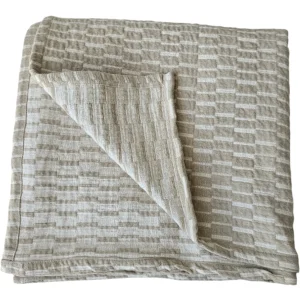 Mosaic Jacquard Double Sided Linen Cotton Massive Throw 220 x 150cm