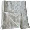 Mosaic Jacquard Double Sided Linen Cotton Throw 220 x 150cm | Off White & Beige