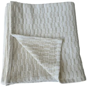 Mosaic Jacquard Double Sided Linen Cotton Throw 220 x 150cm