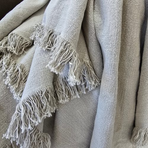 Natural linen throw