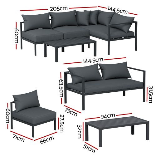 Outdoor Furniture Set Charcoal